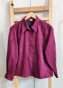 Burgundy swift Embroidered Shirt size-42