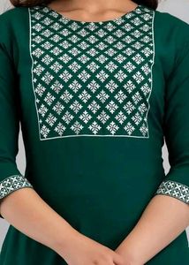 Emerald Green Embroidered Kurti