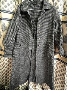 Checkered Peacoat Coated