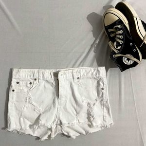 White Hipster Shorts