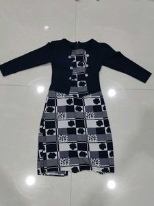 Navy Blue And White Short Frock