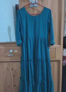 Elegant Teal Ethnic Gown