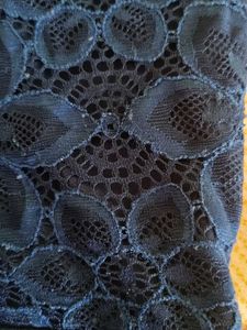 Navy Lace &amp; Jersey Dress