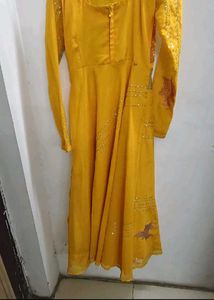 Yellow Anarkali pattern kurti