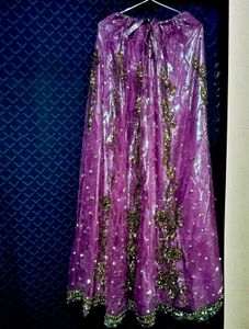 Purple Heavy Beadwork Lehenga Set For Women