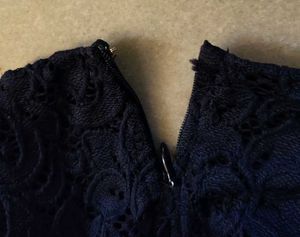 Navy Blue Fit and Flare Lace Dress