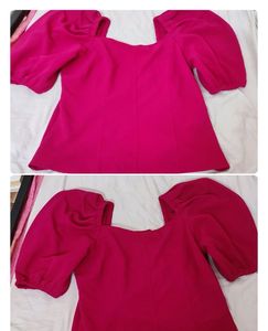 Silver Shimmery Bodysuit And Pink Top For Sruthi