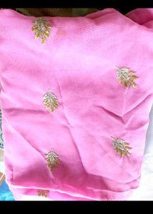 Pink Embroidered Saree