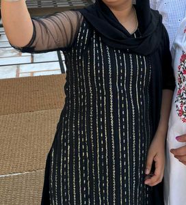 Black &amp; Gold Kurta Set