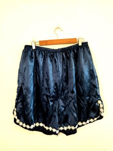 Satin Blue Night Suit Set (Women)