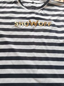 Striped &#39;Show Off&#39; Tee