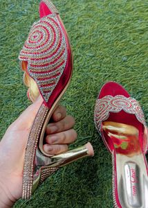 Red Embellished Heels