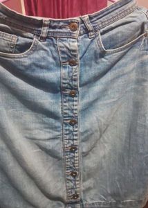 Button-Down Denim Skirt