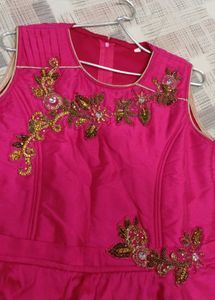 Pink Embroidered Party Dress