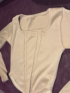 Y2k Ribbed Knit Long Sleeve Top