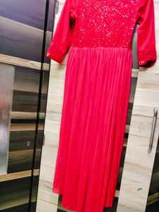 Red Updown Pattern Gown