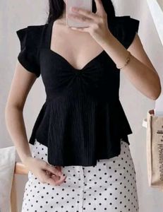 Chic Black Peplum Top