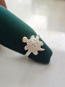 pure silver turtle ring