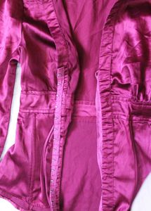 Satin Corset Shirt Top