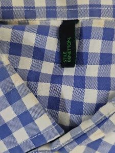 Benetton Blue Check Shirt