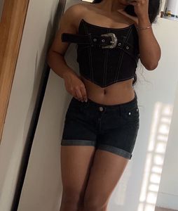 Black Denim Short