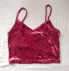 🍇Maroon Velvet Crop top