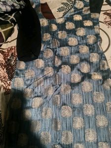 Blue &amp; Silver Polka Dot Dress