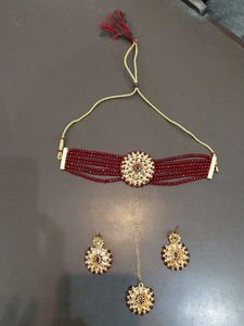 Maroon & Gold Jewelry Set
