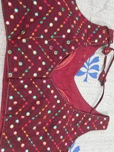 Embroidered Maroon Blouse