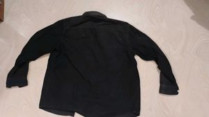 H&amp;M Black Corduroy Button Down Shirt