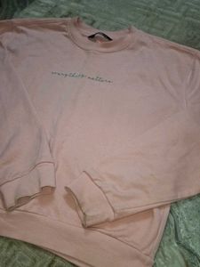 Peach Slogan Sweatshirt