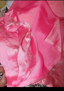 Pure Silk Sareee With Aari Work All Over Handmade
