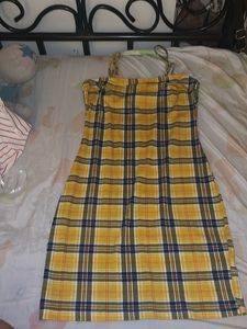 Trendy Yellow Plaid SHEIN dress