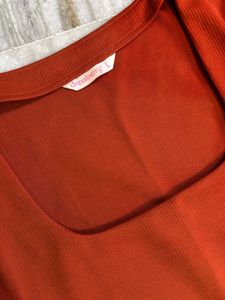 Chic Orange Midi Dress