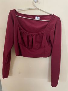 Red Long Sleeve Top