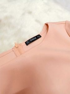🌺SHEIN Peach Pearl Bell Sleeve Dress🌺