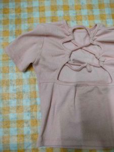 Cute Pink Backless Top