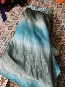 Sparkling light blue + grey lehenga