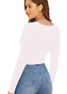 Stylish White Long Sleeve Crop Top