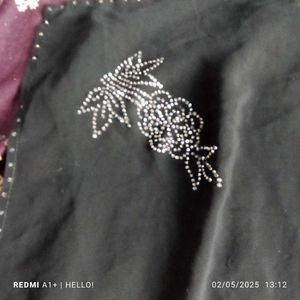 Black Abaya Dupatta With Mask