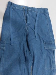 Blue Denim Cargo Pants