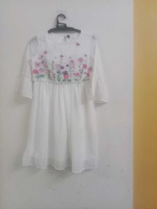 Floral White Dress