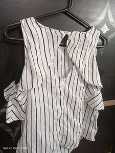Striped Cold Shoulder Top