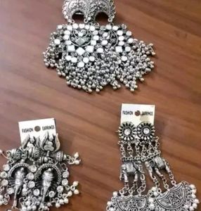 Silver Oxidised Earrings