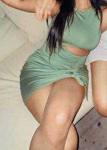 H&amp;M Gold Cutout Ruched Dress
