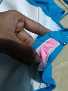 131.Blue Halter Bikini Top 32B