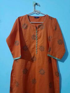 Libas Orange Floral Kurta