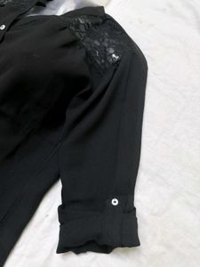 Black Lace Detail Top