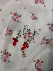 Red Sparkling Earrings