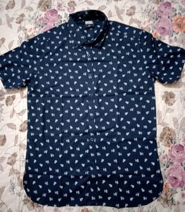 Diesel Navy Printed Cotton Shirt